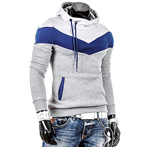 riou Sudadera con Capucha para Hombre Otoño Casual Color Sólido Camiseta de Manga Larga Chaqueta Hoodie Abrigo