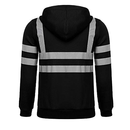 riou Sudadera de Hombre Sudadera con Capucha Navidad Casual Invierno Otoño Sudadera de Manga Larga Guapo Color sólido Fiesta Reflectante Moda de Hombres Casual Deportes al Aire Libre
