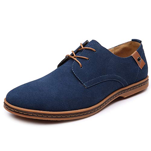 riou Zapatos Casuales de Hombre con Cordones Zapatos de Negocios Zapatos Oxford Moda Cuero Sólido Sneakers Negro Azul Gris Blanco 38-48