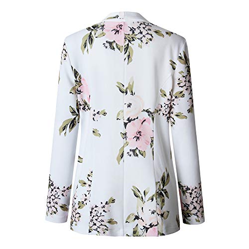 RISTHY Blazer Mangas Largas para Mujer Estampado Floral Traje de Chaqueta Negocio Solapa Abrigo de Oficina Delgado Tallas Grandes Cardigan Retro Informal Tops Blusa Otoño Invierno