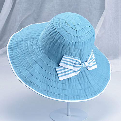 RISTHY Gorro de Pescador Ala Ancha Protección Solar Sombrero de Sol Plegable Color Sólido Al Aire Libre Visera Panamá Verano Playa Vacaciones Casual para Mujer