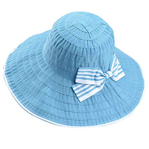 RISTHY Gorro de Pescador Ala Ancha Protección Solar Sombrero de Sol Plegable Color Sólido Al Aire Libre Visera Panamá Verano Playa Vacaciones Casual para Mujer
