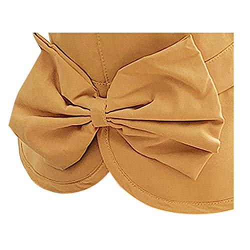 RISTHY Gorro de Pescador Elástico Sombrero de Playa Color Sólido Sombrero de Sol al Aire Libre Ala Ancha Visera de Vacaciones con Lazo Verano para Mujer