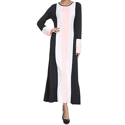RISTHY Musulmana Vestidos Largos Maxi Vestido Suelta Empalme Musulmán Abaya Dubai Turquia de Verano Islámica Árabe Kaftan Dubai para Las Mujeres Ropa Vestidos Elegante Talla Grande