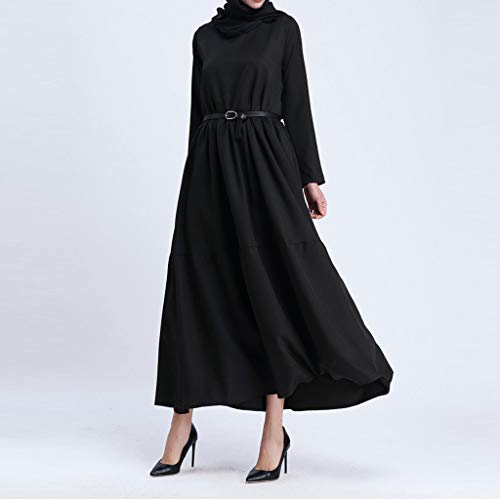 RISTHY Musulmana Vestidos Largos Maxi Vestido Suelta Talla Grande Musulmán Abaya Dubai Turquia de Verano Islámica Árabe Kaftan Dubai Empalme para Las Mujeres Ropa Vestidos con Cinturón