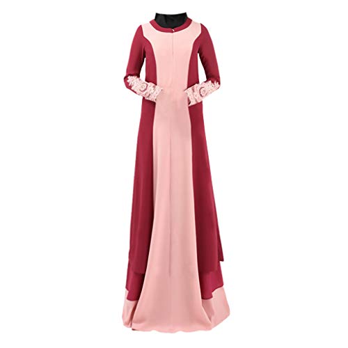 RISTHY Musulmana Vestidos Largos Suelta Color Empalme Musulmán Abaya Dubai Turquia de Invierno Maxi Vestido Islámica Árabe Kaftan Dubai para Las Mujeres Ropa Vestidos de Rayón