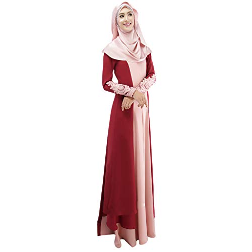 RISTHY Musulmana Vestidos Largos Suelta Color Empalme Musulmán Abaya Dubai Turquia de Invierno Maxi Vestido Islámica Árabe Kaftan Dubai para Las Mujeres Ropa Vestidos de Rayón