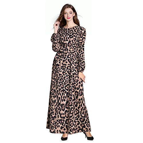 RISTHY Musulmana Vestidos Largos Suelta Leopardo Musulmán Maxi Vestido Abaya Dubai Turquia de Invierno Islámica Árabe Kaftan Dubai para Las Mujeres Ropa Vestidos Elegante Manga Larga