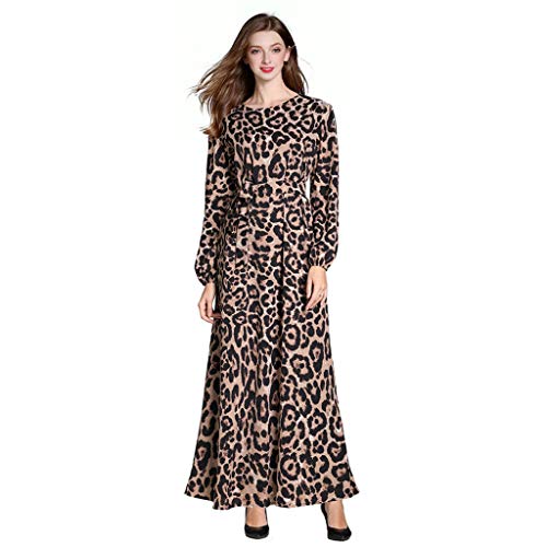 RISTHY Musulmana Vestidos Largos Suelta Leopardo Musulmán Maxi Vestido Abaya Dubai Turquia de Invierno Islámica Árabe Kaftan Dubai para Las Mujeres Ropa Vestidos Elegante Manga Larga