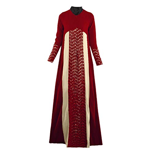 RISTHY Musulmana Vestidos Musulmán Abaya Dubai Turquia de Invierno Maxi Vestido Largos Suelta Color Empalme Islámica Árabe Kaftan Dubai para Las Mujeres Ropa Vestidos de Rayón