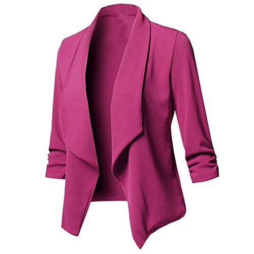 RISTHY Trajes Chaqueta Mujer Blazer Mangas Largas Primavera Invierno Abrigo Color Sólido Cardigan de Oficina Casual Traje de Chaqueta Negocio Tallas Grandes Blusa Tops