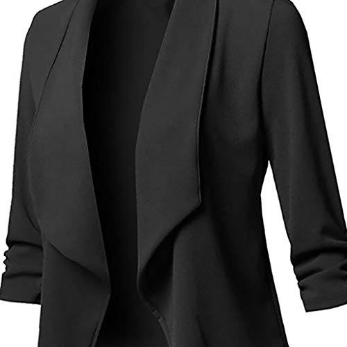RISTHY Trajes Chaqueta Mujer Blazer Mangas Largas Primavera Invierno Abrigo Color Sólido Cardigan de Oficina Casual Traje de Chaqueta Negocio Tallas Grandes Blusa Tops