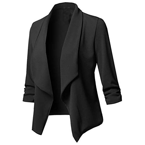 RISTHY Trajes Chaqueta Mujer Blazer Mangas Largas Primavera Invierno Abrigo Color Sólido Cardigan de Oficina Casual Traje de Chaqueta Negocio Tallas Grandes Blusa Tops