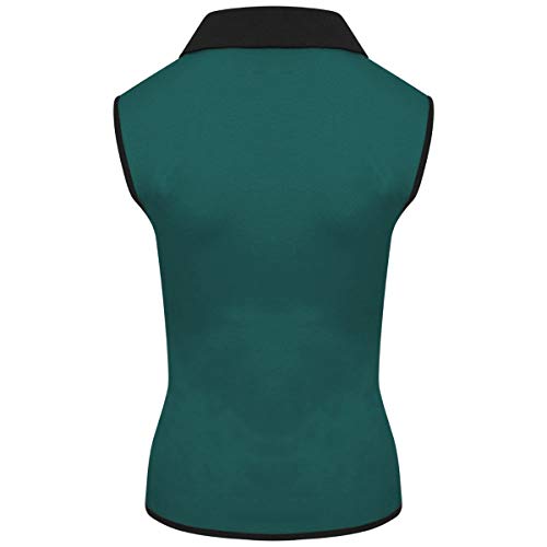 Ro Rox Emma Top Camisa Retro Rockabilly Pin Up 1950 Vintage Pinup - Verde (2XL)