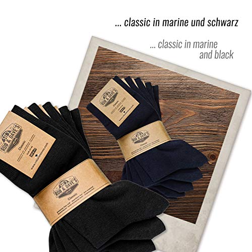 Rob & Dave's Calcetines clásicos 5 pares - Calidad OEKO-TEX - Calcetines clasicos hombre y calcetines mujer - Tipo medias trabajo ejecutivo- Calcetines altos sin costuras ni opresión en las venas