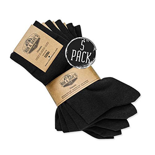 Rob & Dave's Calcetines clásicos 5 pares - Calidad OEKO-TEX - Calcetines clasicos hombre y calcetines mujer - Tipo medias trabajo ejecutivo- Calcetines altos sin costuras ni opresión en las venas