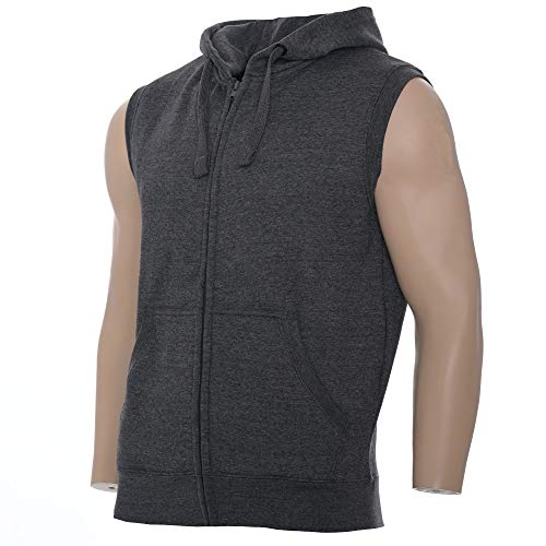 ROCK-IT Apparel®, Chaleco de Entrenamiento sin Mangas para Hombre, Sudadera, Jogging, Entrenamiento, Fitness, Tallas S-4XL Tank Top en Gris Oscuro S