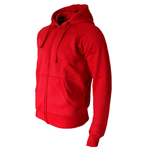 ROCK-IT Apparel® Chaqueta con Capucha Slim FIT Chaqueta Sudadera con Capucha de la Cremallera Pesada Trabajador con Capucha Hombre Color Rojo Original de Rock-IT 3X-Large