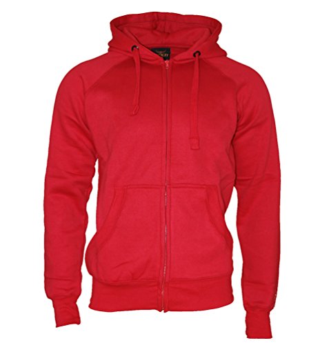 ROCK-IT Apparel® Chaqueta con Capucha Slim FIT Chaqueta Sudadera con Capucha de la Cremallera Pesada Trabajador con Capucha Hombre Color Rojo Original de Rock-IT 3X-Large