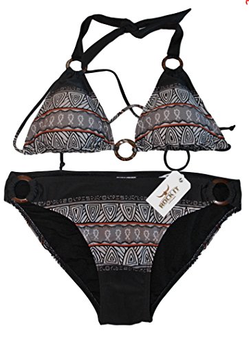 ROCK-IT Apparel® Triángulo Biquini Azteca - Las Mujeres Empuja hacia Arriba Bikini Conjunto - Original de Rock-IT -Small Negro