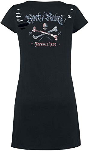 Rock Rebel by EMP Living Legend Mujer Vestido Corto Negro 4XL, 100% algodón, Vintage, Cut-Outs