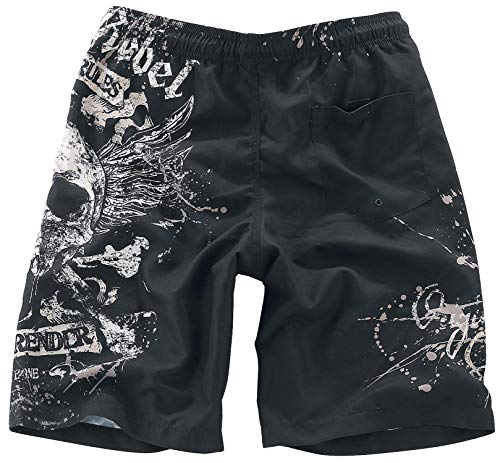 Rock Rebel by EMP Swimming Time Hombre Bañador Negro L, 100% poliéster, Tunnelzug