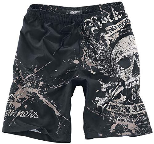 Rock Rebel by EMP Swimming Time Hombre Bañador Negro L, 100% poliéster, Tunnelzug