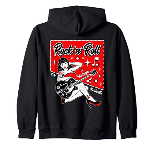 Rockabilly Hombre Mujer Rockera Ropa Rock and Roll Pinup Sudadera con Capucha