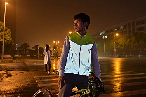 ROCKBROS Chaleco Reflectante para Ciclismo Transpirable Corto Resistente al Viento Cortavientos Alta Visivilidad para Running Deportes al Aire Libre para Hombre y Mujer