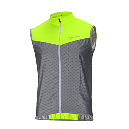 ROCKBROS Chaleco Reflectante para Ciclismo Transpirable Corto Resistente al Viento Cortavientos Alta Visivilidad para Running Deportes al Aire Libre para Hombre y Mujer