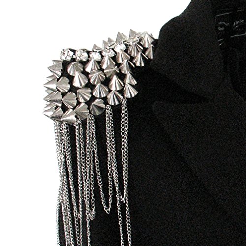 Rocknnail Par Punk Remaches Charreteras Divisa Alliage Plata