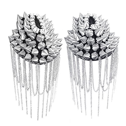 Rocknnail Par Punk Remaches Charreteras Divisa Alliage Plata