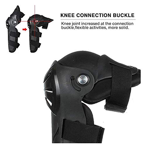 Rodilleras Moto Coderas Para Hombre - 4 Piezas Motocross Rodilleras de protección Coderas Motocicleta Equipo de protecciones para moto K.T.M BMW, Enduro , Carreras, Ciclismo (Negro)