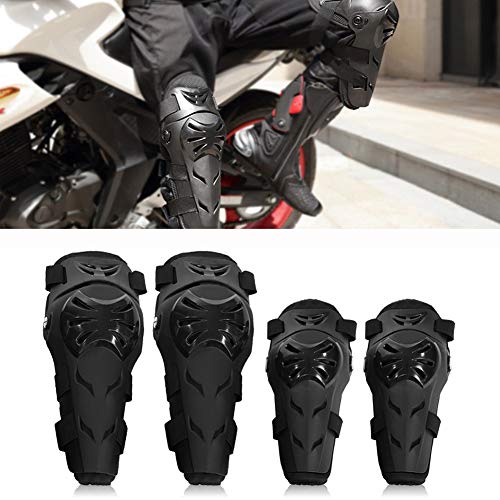 Rodilleras Moto Coderas Para Hombre - 4 Piezas Motocross Rodilleras de protección Coderas Motocicleta Equipo de protecciones para moto K.T.M BMW, Enduro , Carreras, Ciclismo (Negro)