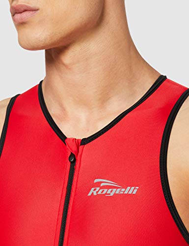 Rogelli Triathlonanzug Florida - Traje de baño para competición para Hombre, Color Negro/Rojo, Talla M