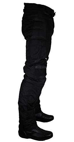 Roleff Pantalónes para Motorista de Tela/Malla y Cuero Racewear, Negro, XXL