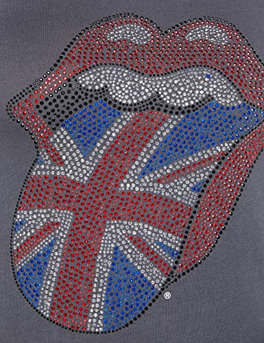Rolling Stones Classic UK Tongue - Camiseta manga corta para mujer, color negro, talla Small