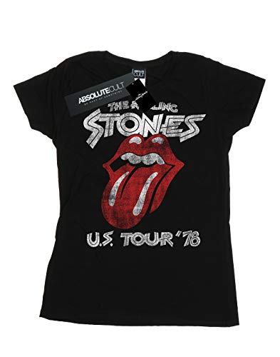 Rolling Stones mujer US 78 Tour Camiseta Large Negro