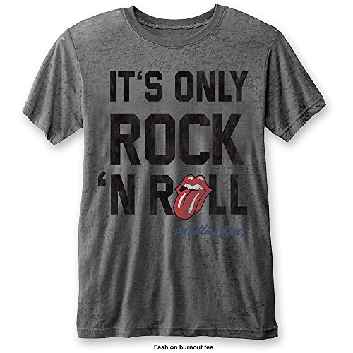 Rolling Stones The It's Only Rock n' Roll (Burn out) Camiseta, Gris (Grey Grey), M para Hombre