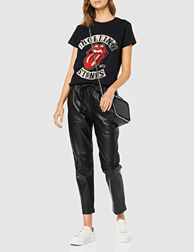 Rolling Stones The Tour 1978 Camiseta, Negro (Black Black), 40 ES para Mujer