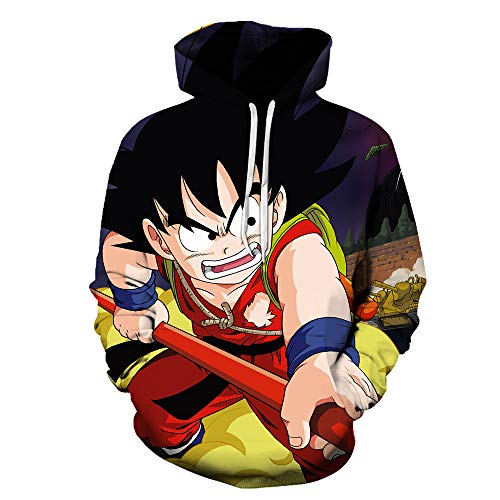 Romenoir Dragon Ball Pullover Prendas de Abrigo suéter Salvaje del suéter con Capucha cómodo Deportes Moda otoño e Invierno Ocasional Hombres y Mujeres Adultos Tendencia Unisex