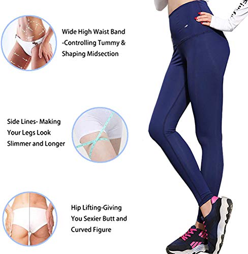 ROOTOK Leggins Deportivos Mujer,Pantalones Deportivos Mujer, Mallas de Deporte de Mujer, Leggins Anticeluliticos Cintura Alta, Mallas Fitness Push Up para Deporte Running Yoga Gym