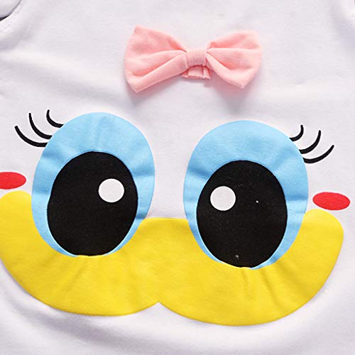 Ropa Bebe Niña Verano Fossen - 2PC/Conjuntos Dibujos Animados Camiseta sin Mangas + Pantalones Cortos de Arco - para Recien Nacido 0 a 24 Meses