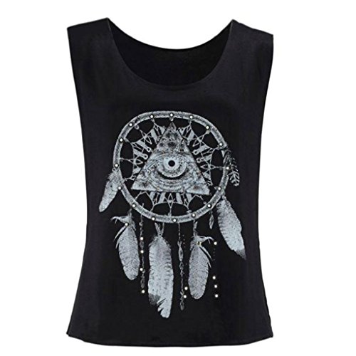Ropa Camiseta sin Mangas Tank Tops para Mujeres, Verano Sexy Deporte Casual Lace Chaleco Blusa Tops Blusas Crop Tops Vest T Shirt Fiesta en la Playa para Mujeres Chica Joven (S)
