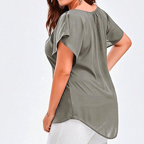 Ropa Camisetas Mujer, Camisas Mujer Verano Elegantes Encaje Casual Tallas Grandes Camisetas Mujer Manga Corta Camiseta Blusas Tops para Mujer Fiesta en la Playa (4XL)