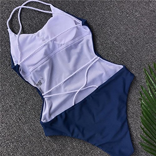Ropa De Baño Bañador de una Pieza Bikini Mujer 2018 Bikini Push Up Mujer Sin Respaldo Playa Bikinis Brasileños Mujer Con Relleno Bikinis Mujer Traje De Baño Mujer Color sólido (D, L)