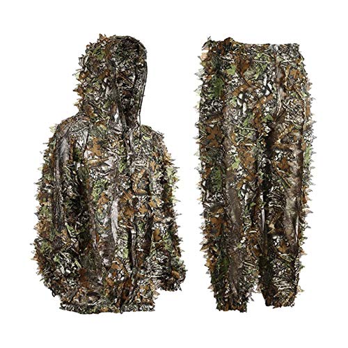 Ropa De Camuflaje De Caza, Ghillie Suit Camuflaje, Ropa Caza Hombre Camuflaje, Traje Camuflaje Francotirador Airsoft Sniper Fotografia Naturaleza Chaqueta Y Pantalones (niño, Talla única)