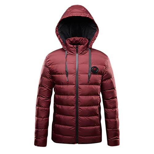 Ropa de Nieve y Lluvia para Hombres Camuflaje Informal Estampado Grueso de Invierno y Cremallera de Invierno con Capucha cálida y sólida Abrigo de Manga Larga Ropa de Abrigo Tops Tejido