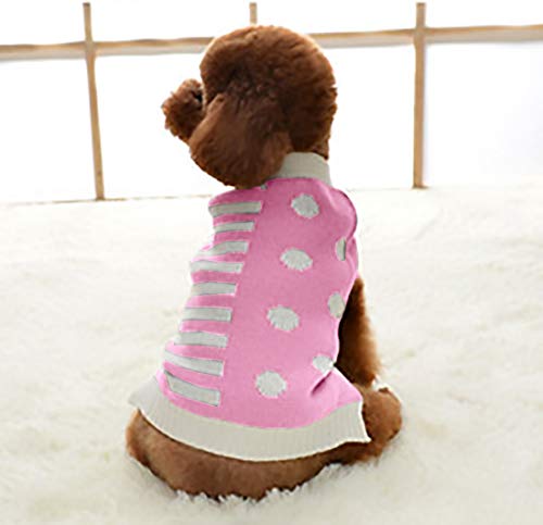 Ropa de Perro Jerseys de Punto de Lana Suéter Cálido Alto Cuello Mascotas (Rosa, S)