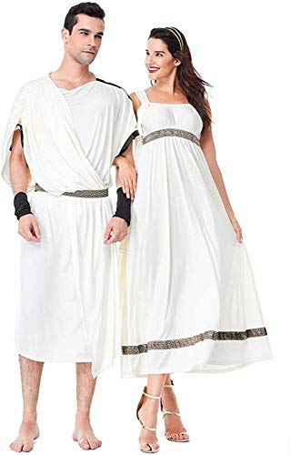 Ropa Erótica Lencería Erótica Ropa De rol Masculina De Halloween Edad Media árabe Amantes De La Antigua Roma Vestido Blanco Femenino,Male-XL